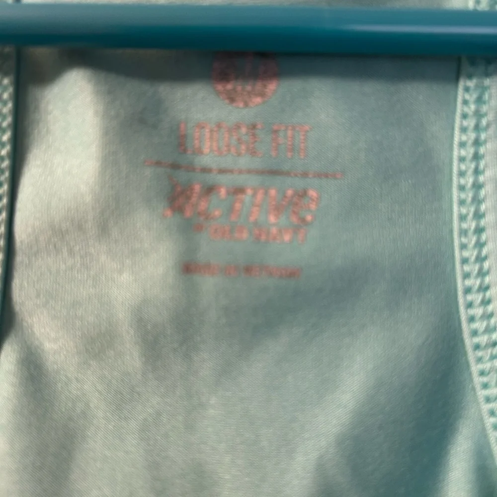 ACTIVE Teal Activewear Top with Under Cropped Tank Underneath/Ballooned Waist - Picture 4 of 8